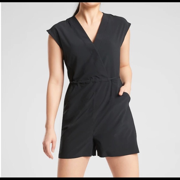 Athleta Pants - Athleta Marlow Romper NWT Black Medium Stretch